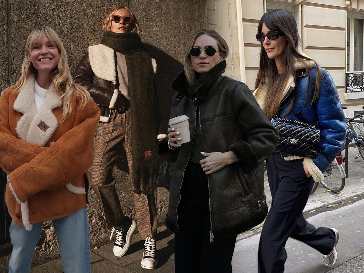 Shearling jacket: To πανωφόρι που φοράνε τα μοντέλα στις street style εμφανίσεις τους