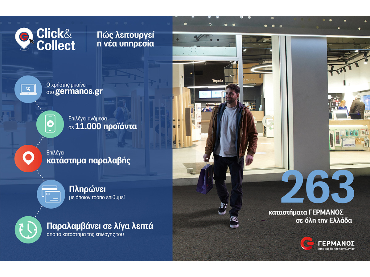 G Click & Collect: Παραγγελία online και άμεση παραλαβή σε ένα από τα 263 καταστήματα ΓΕΡΜΑΝΟΣ σε όλη την Ελλάδα