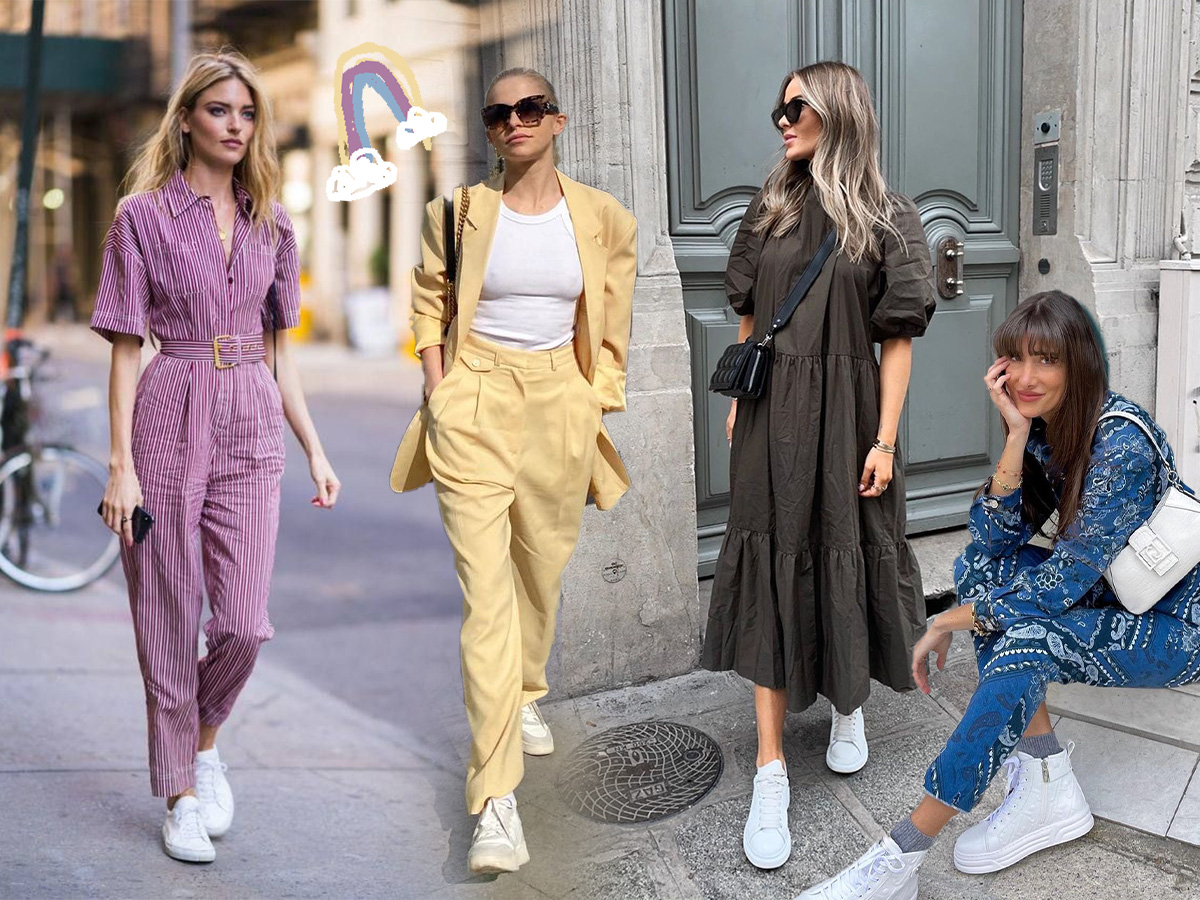 Λευκά sneakers: O σταρ του ανοιξιάτικου street style