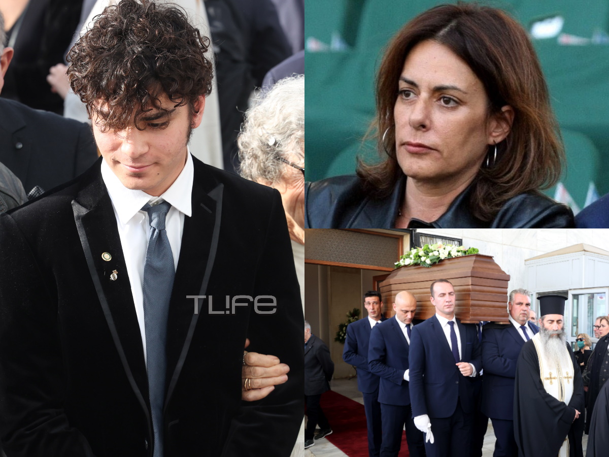 Ρίκα Βαγιάννη: Ο γιος της, Οδυσσέας Στεφανής στην κηδεία του Γιάννη Διακογιάννη – Φωτογραφίες