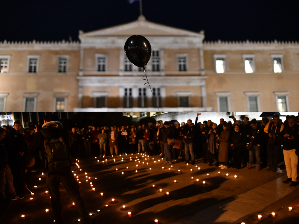 Τέμπη: Με κεριά και μαύρα μπαλόνια πραγματοποιήθηκε η καθιστική διαμαρτυρία στο Σύνταγμα – Φωτογραφίες TLIFE