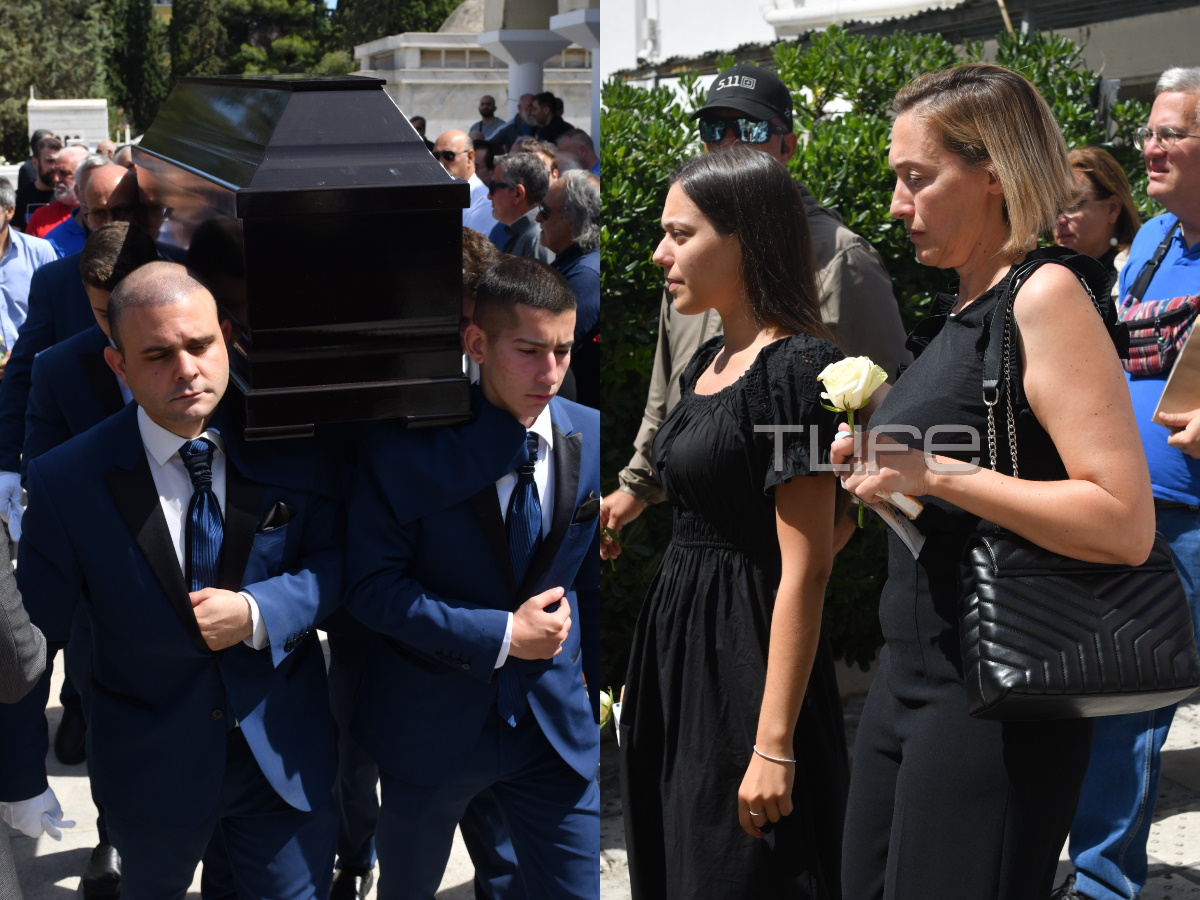 Γιώργος Γεωργίου: Θλίψη στην κηδεία του – Συντετριμμένες η σύζυγος και η κόρη του
