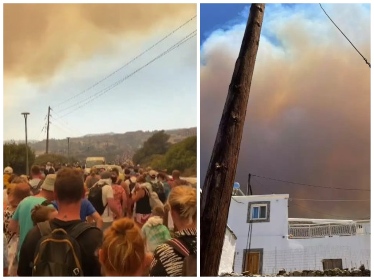 Φωτιά στη Ρόδο: Η στιγμή εκκένωσης στο Κιοτάρι – Συγκλονίζουν οι εικόνες