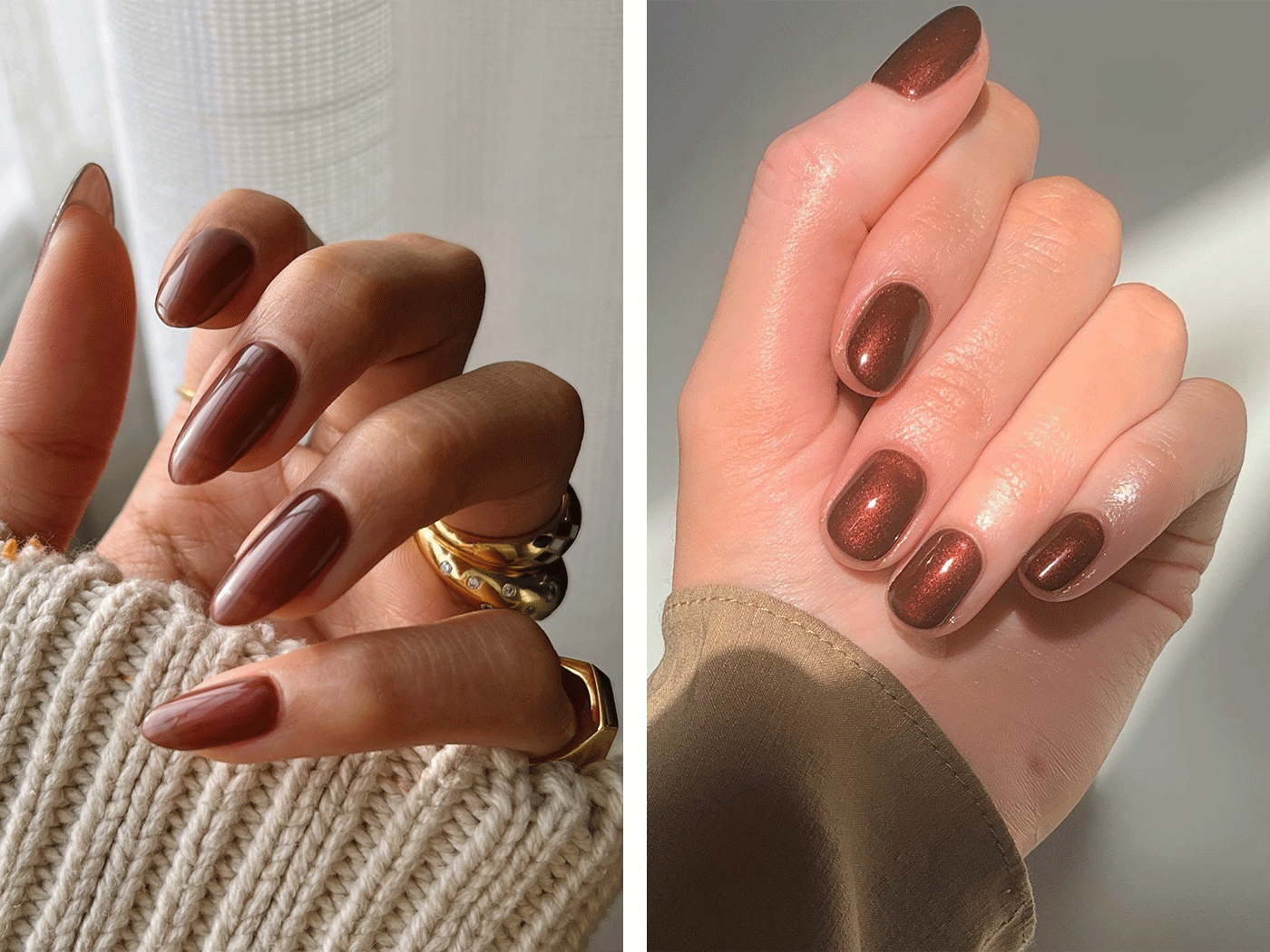 Conker nails: Είναι η πιο cosy απόχρωση του χειμώνα