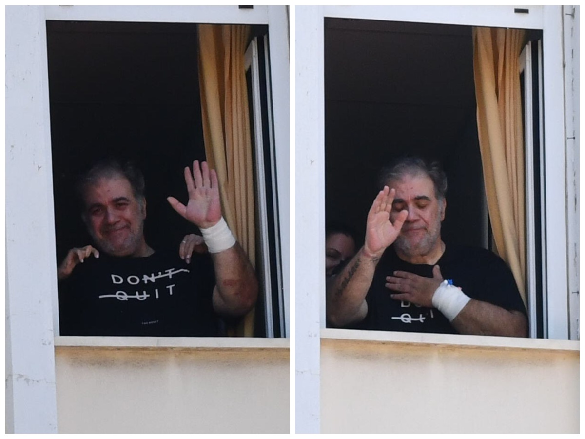 Δημήτρης Σταρόβας: Η πρώτη εικόνα μέσα από το νοσοκομείο πριν από το εξιτήριο – Βγήκε στο παράθυρο για να χαιρετήσει