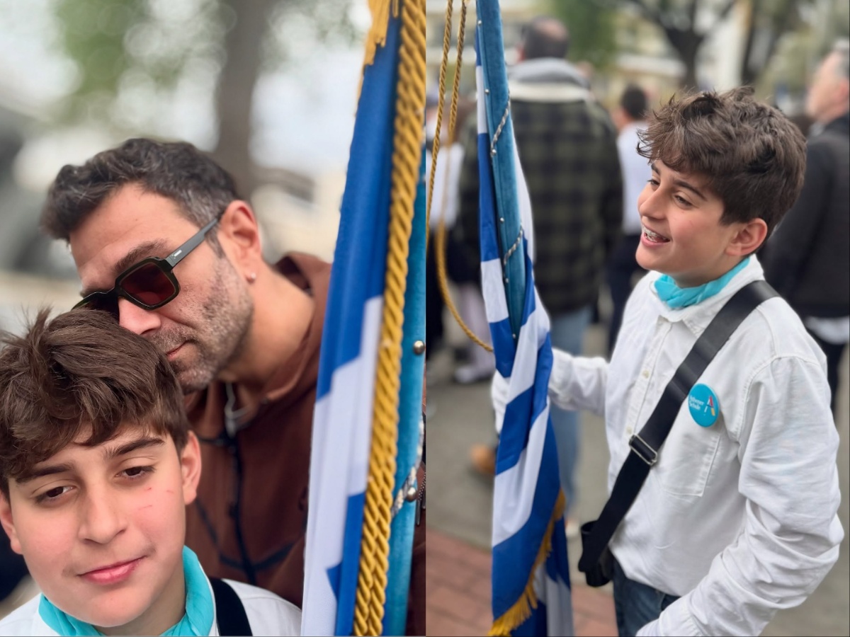 Τάσος Ιορδανίδης – Θάλεια Ματίκα: Καμάρωσαν τον γιο τους ως σημαιοφόρο στη μαθητική παρέλαση – Φωτογραφίες