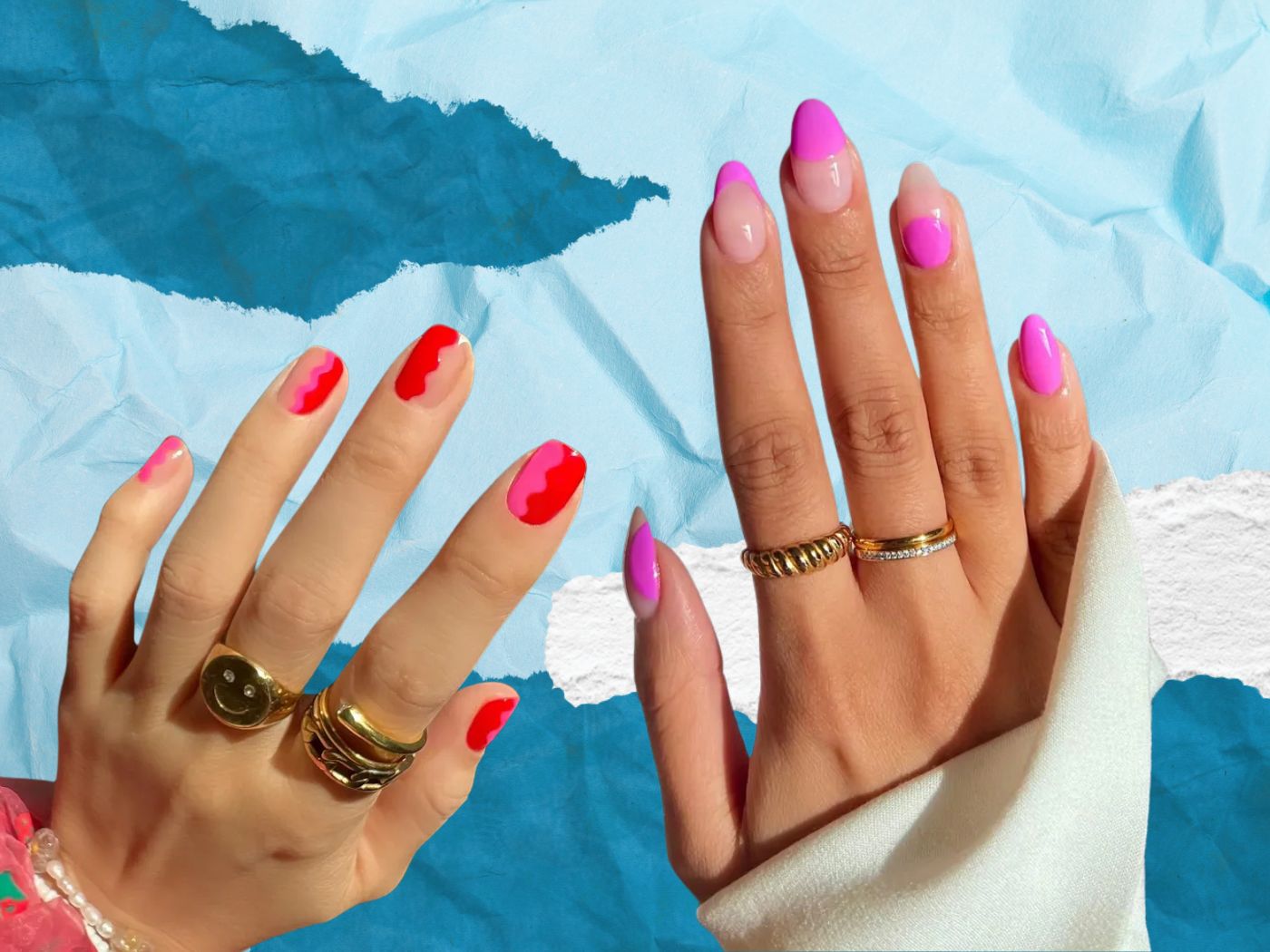 Βlush two-toned nails: «Σπάσε» τη μονοτονία με το πιο παιχνιδιάρικο μανικιούρ