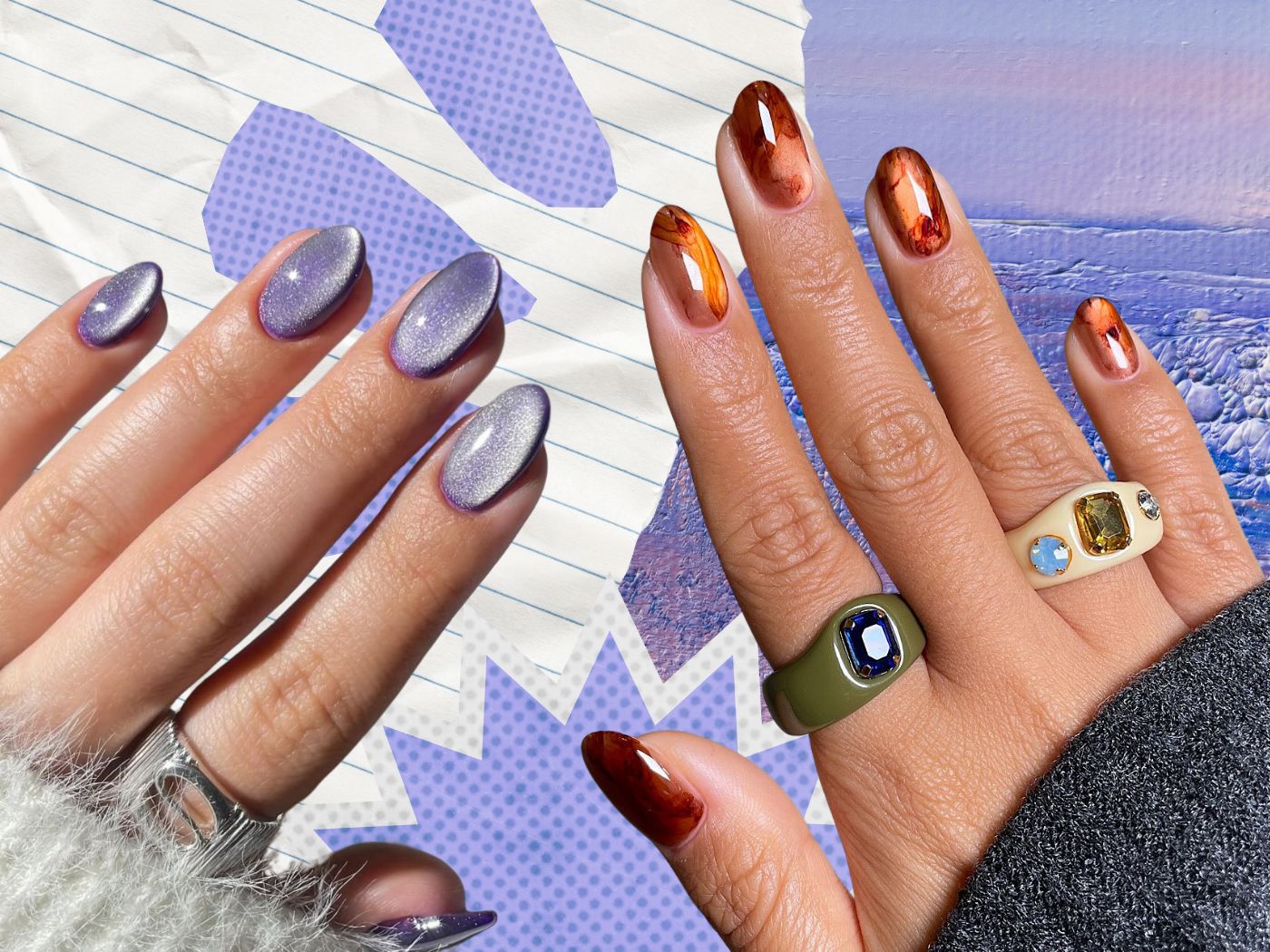 Cat-Eye Nύχια: Το 3D ιριδίζον μανικιούρ ανεβαίνει στην κορυφή των nail trends