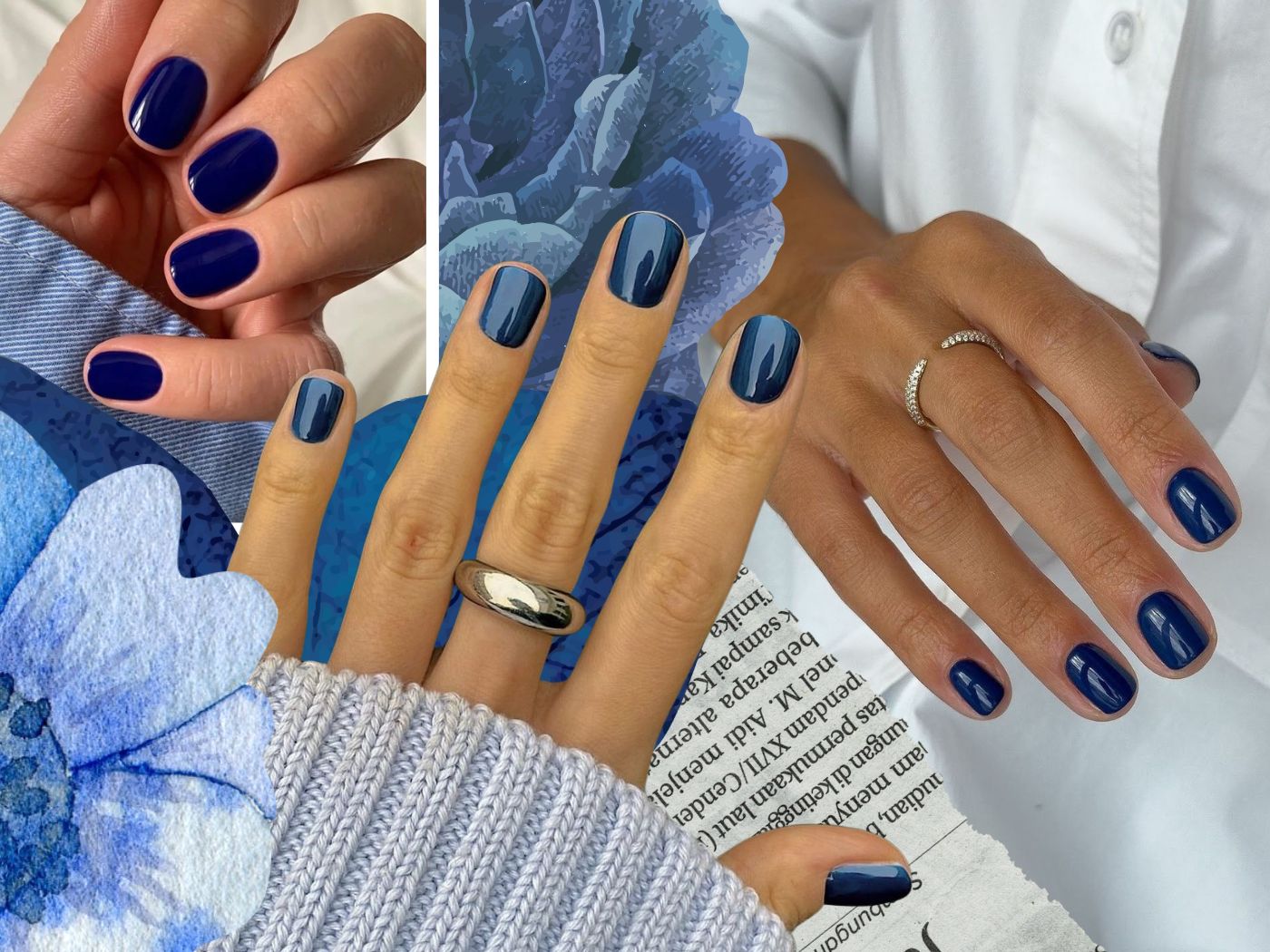 Midnight blue νύχια: Αυτή τη σεζόν το βουργουνδί μανικιούρ δίνει τη θέση του στο μυστηριώδες μπλε