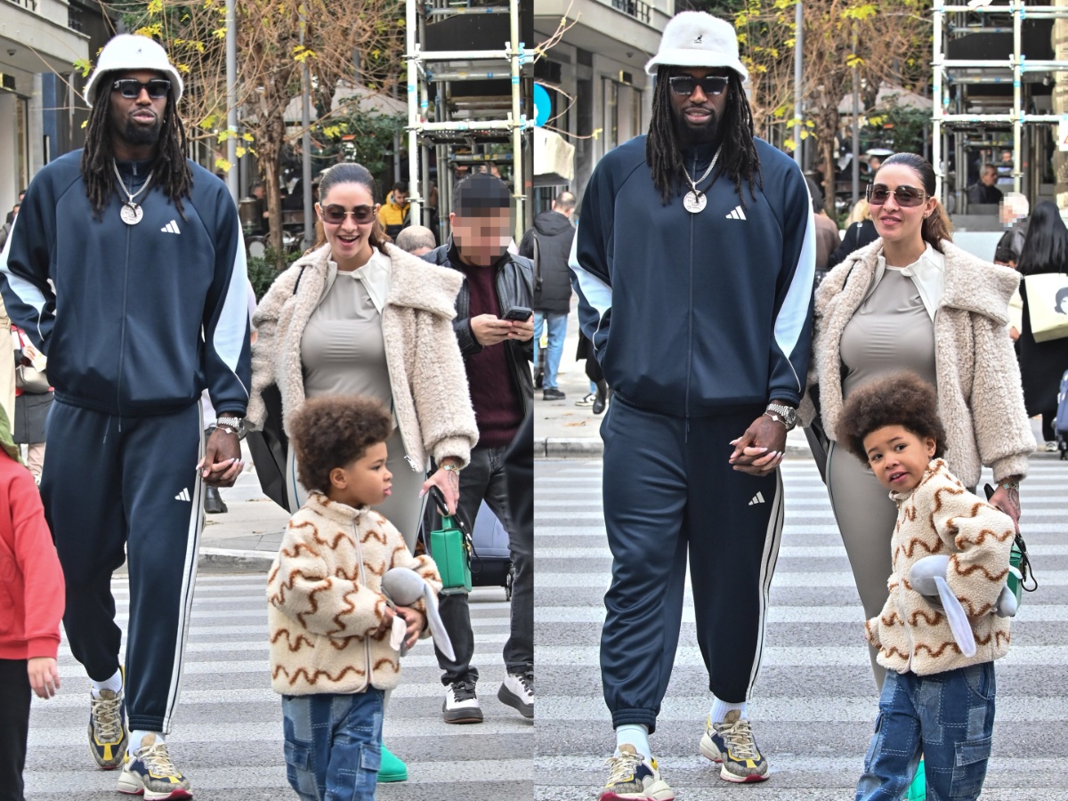 Ματίας Λεσόρ: Mε τη σύζυγό του, Τρέισι και τον γιο τους Μάτσον στο κέντρο της Αθήνας