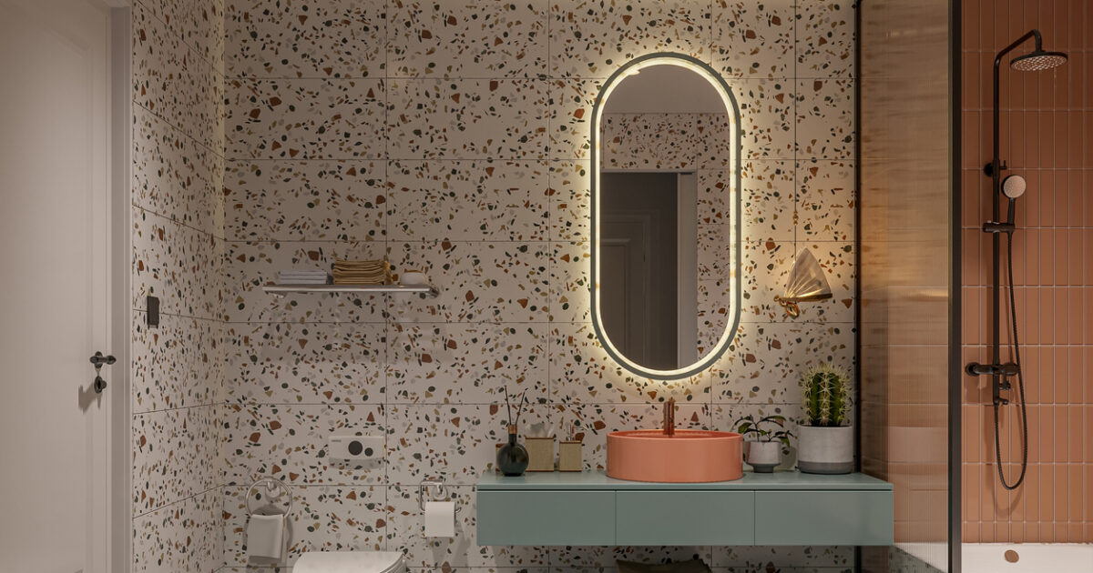 Η γεωμετρία μπαίνει στο μπάνιο και το μετατρέπει σε έργο τέχνης