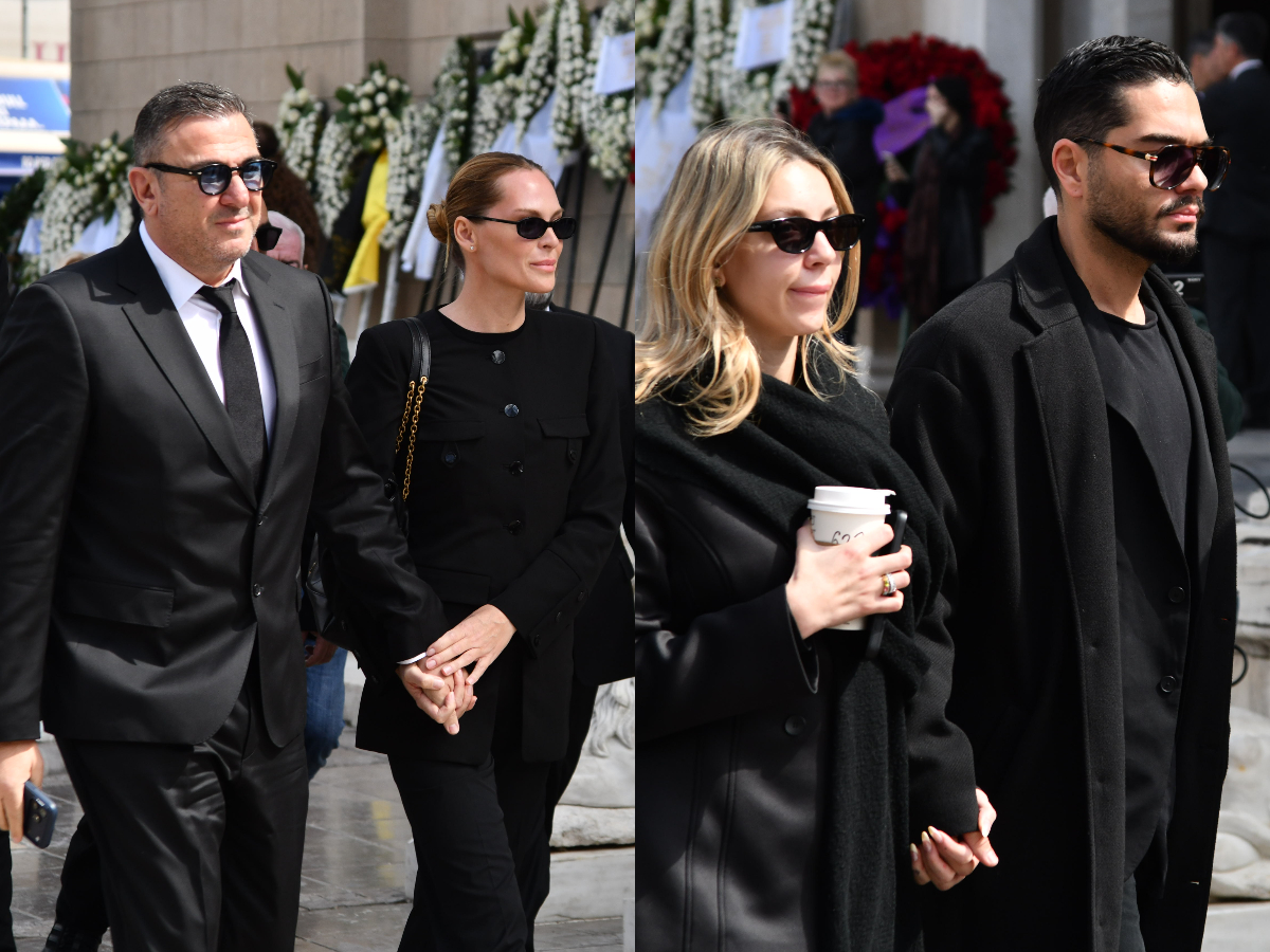 Κηδεία Μαρινέλλας: Αντώνης Ρέμος με Υβόννη Μπόσνιακ και Χρήστος Μάστορας με Γαρυφαλλιά Καληφώνη στο τελευταίο «αντίο»