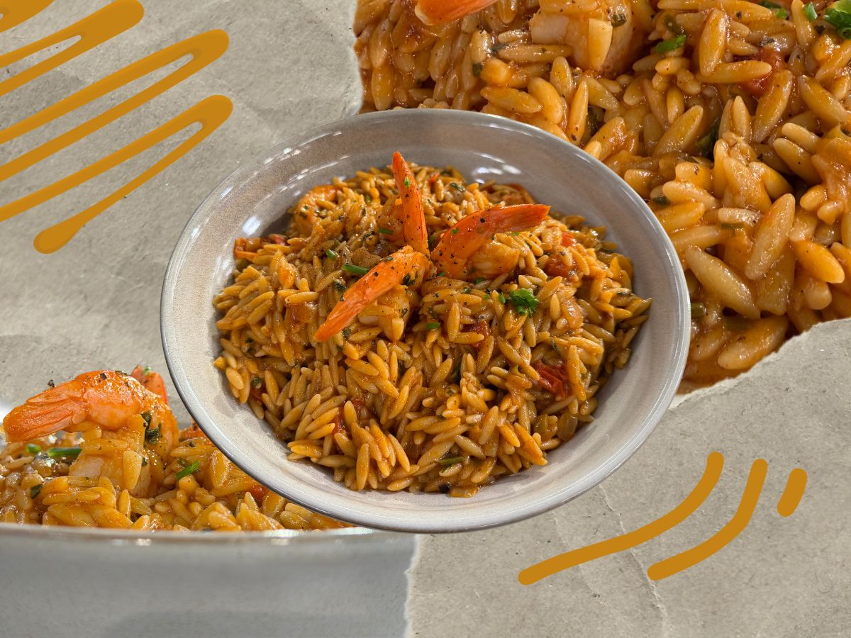 Το πιάτο που μυρίζει άνοιξη: Κριθαρότο με γαρίδες, λεμόνι και ντοματίνια