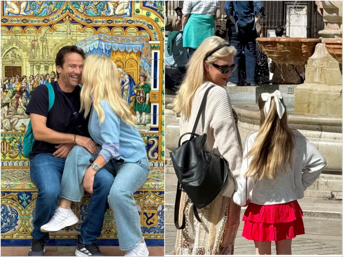 Ελένη Μενεγάκη – Μάκης Παντζόπουλος: Το τρυφερό φιλί στην Βαρκελώνη και η φωτογραφία με την κόρη τους, Μαρίνα