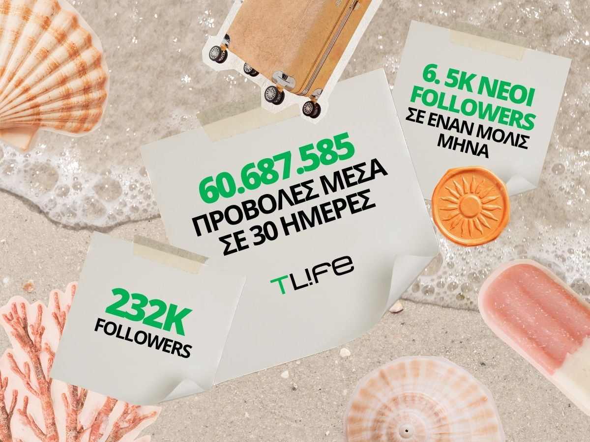 Νέο ρεκόρ για το TLIFE: Περισσότερες από 60 εκατομμύρια προβολές στο Instagram μέσα σε 30 ημέρες!