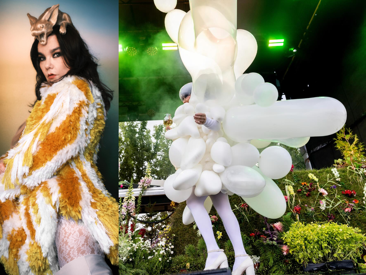 Björk: Εμφανίστηκε σε συναυλία με φόρεμα-γλυπτό από λευκά μπαλόνια