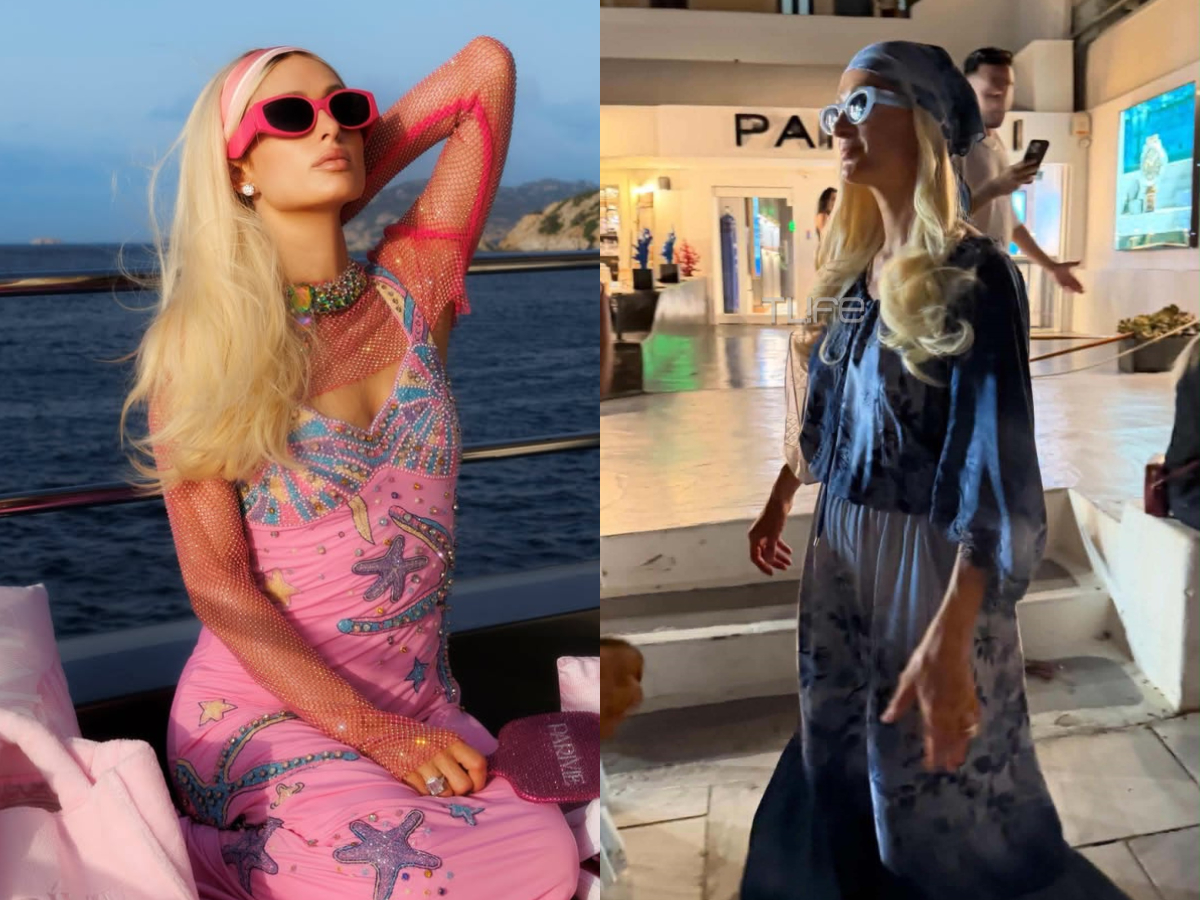 Αποκλειστικό! Η Paris Hilton στη Σαντορίνη – Φωτογραφίες από τη βόλτα της στην Οία