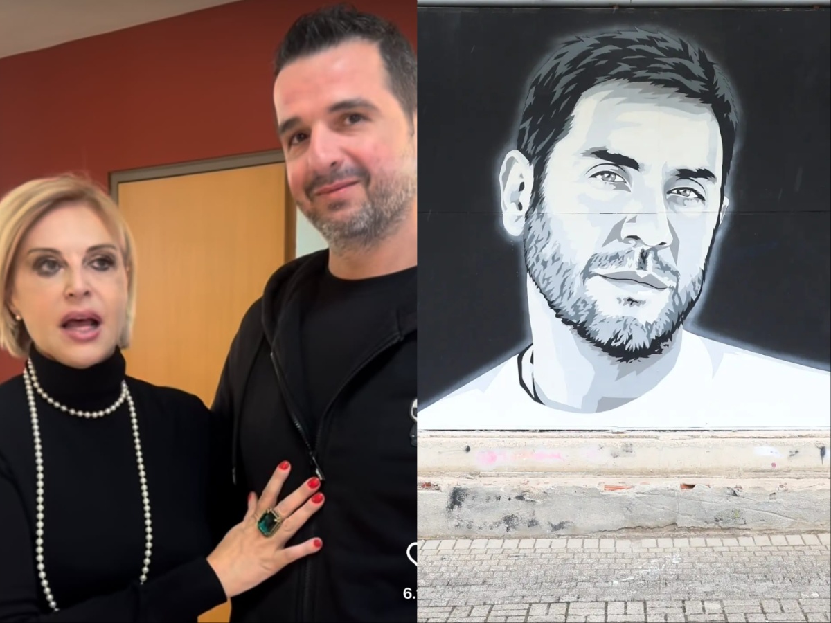 Η Αλεξάνδρα Παλαιολόγου συγκινήθηκε όταν συνάντησε τον καλλιτέχνη που έφτιαξε graffiti για τον Γιώργο Μαζωνάκη